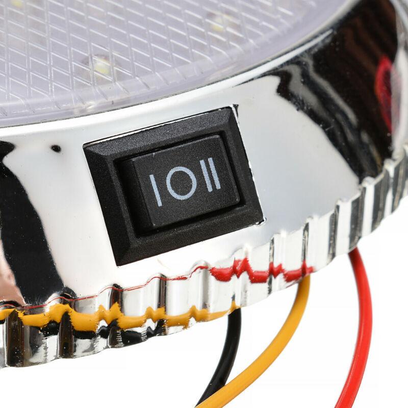 12V 46 LED Round Car Roof Light Lamp Chrome Carbon Look Interior Super Bright with ON/OFF Switch For Camper Van Caravan Boat RV