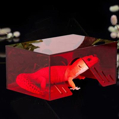 Reptilienversteck Versteck mit Ausblick Rotes Versteck Terrarium Dekoration Versteckhöhle Sichtbar für Bartagame Erwachsene Geckos Eidechsen Zubehör