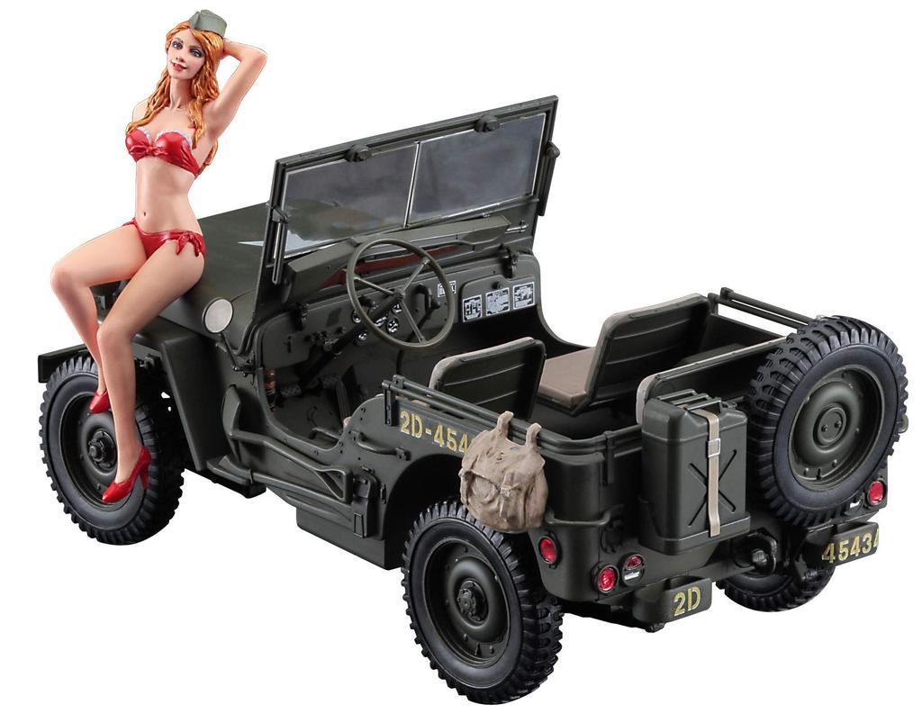 Hasegawa Bilmodellserie Ton 4x4 Lastebil Jentefigur kropp Plastmodell SP449 1/24 1/4 m/Blondine (1 inkludert)