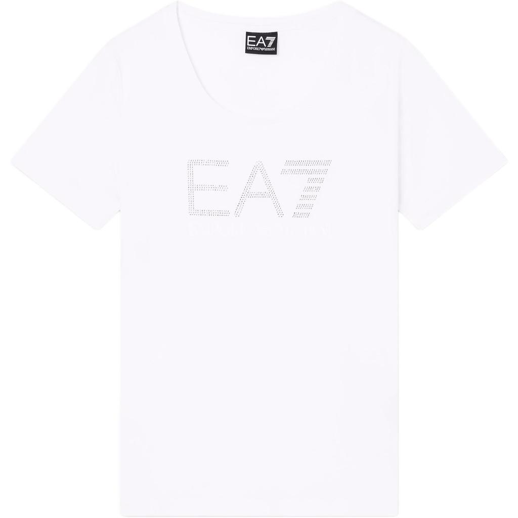 Emporio Armani EA7 Micro Stud Letter Stretch Knit Short Sleeve T-Shirt Women tops 7W000536-AF10373-U0002
