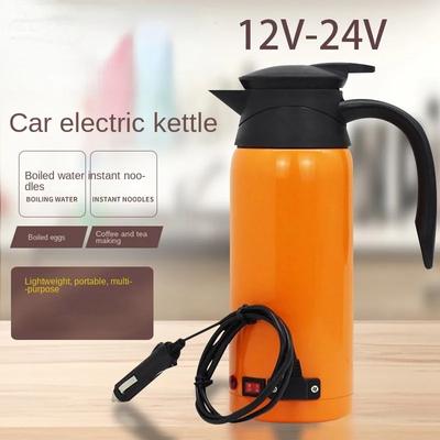 Smart Car Kettle with Dual Voltage 12V/24V Fast Boiling Car Electric Heating Kettle for Travel and Home Use