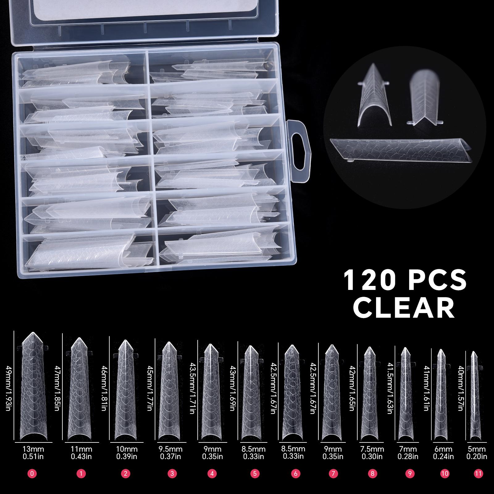 

120 шт./кор. змеиный принт двойные формы для ногтей прозрачные полные покрытия формы для ногтей формы для наращивания ногтей формы для быстрого наращивания