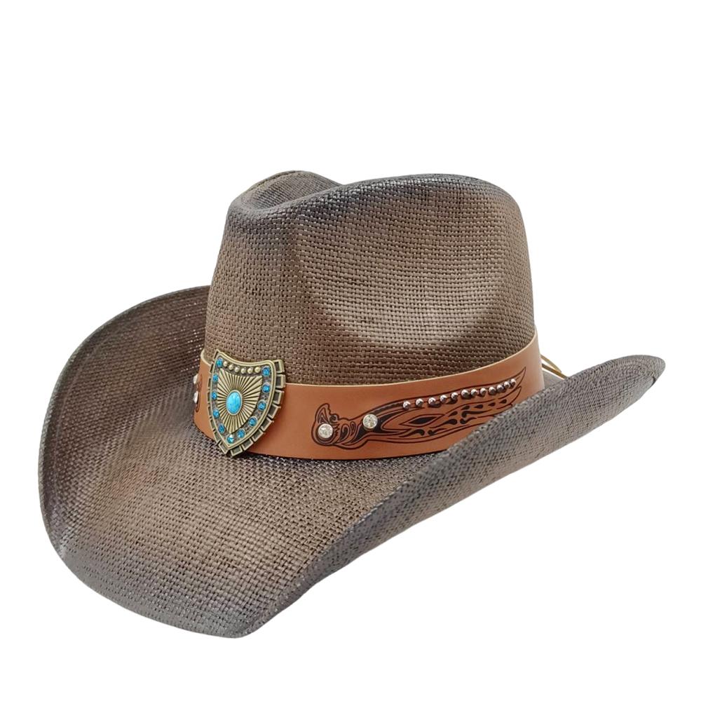 Western Cowboy Hat Straw Hat Men and Women Beach Sun Hat Retro Gentleman Ladies Cowboy Jazz Outdoor Travel Summer New Cowboy Hat