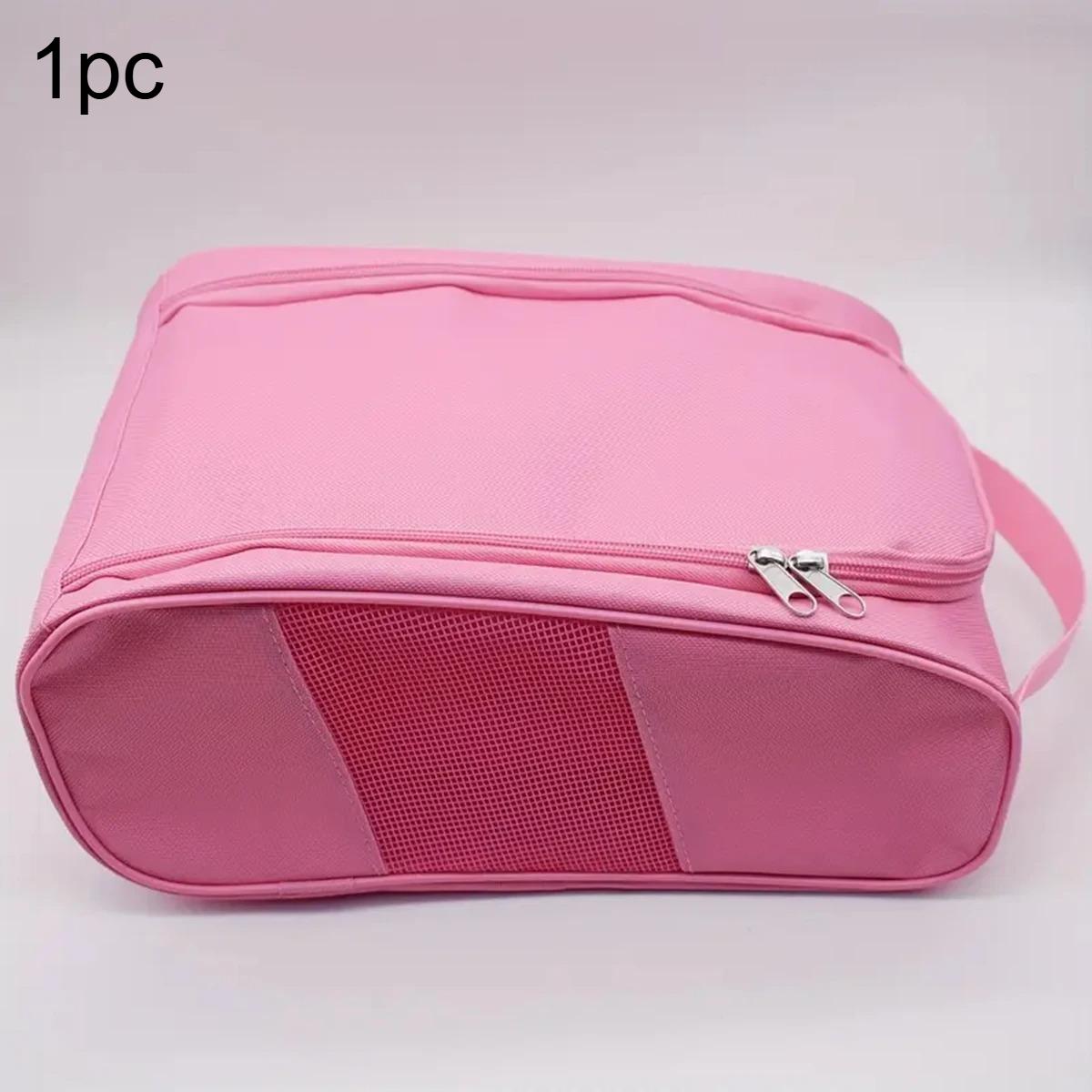 

1pc Portable Golf Shoe Bag Oxford Cloth Shoe Carrier Bags Breathable Lightweight Golf Handbag Dustproof Football Tennis Shoe Bag 1pc рожевий