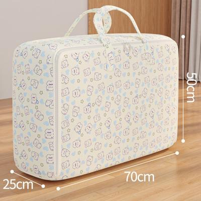Foldable Quilt Storage Bag Cartoon Pattern Dust-Proof Wardrobe Sorting Storage Bucket Handle Large Capacity Clothes Storage Bins