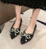2024 Spring Woman Elegant Square Toe Sequins Kawaii Ballet Flats Designer Luxury Mary Jane Female Shoes Party Shoes