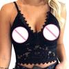 Women Plus Size Vest Crop Wireless Bra Lingerie Sexy V-Neck Underwear Camisole