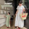 Large Size Women's Clothing College Style Literary Doll Collar Dress, Xiasen Thin Dress 142139