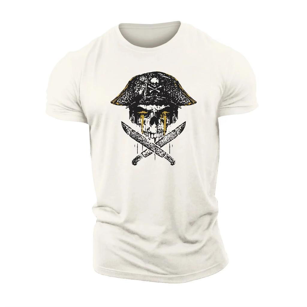 Pirate Skull Graphic Printing Summer Luxury Brand Cotton Men's and Women's T-Shirts Short Sleeves Street Fashion Trend Clothing