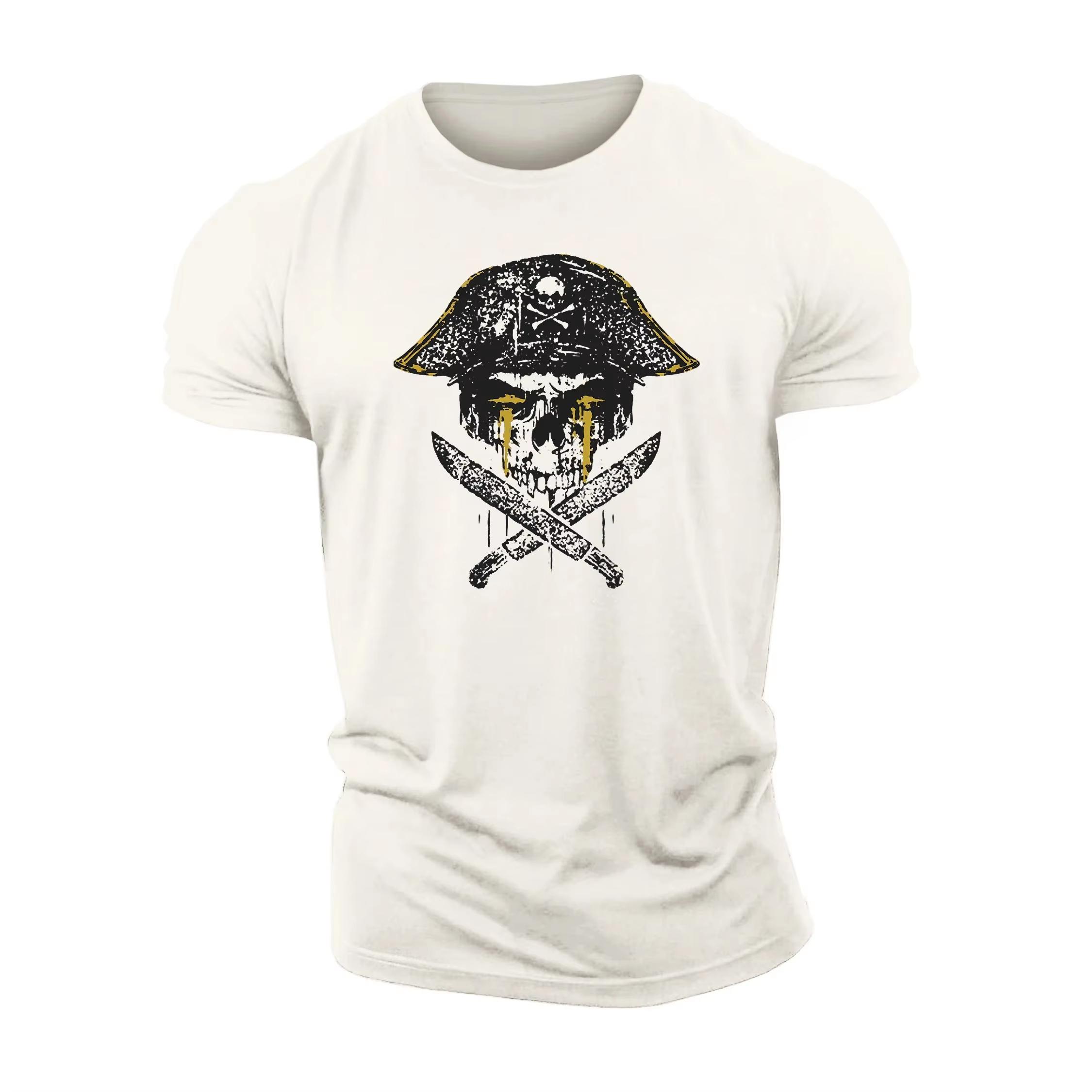 

Pirate Skull Graphic Printing Summer Luxury Brand Cotton Men s and Women s T-Shirts Short Sleeves Street Fashion Trend Clothing 4XL