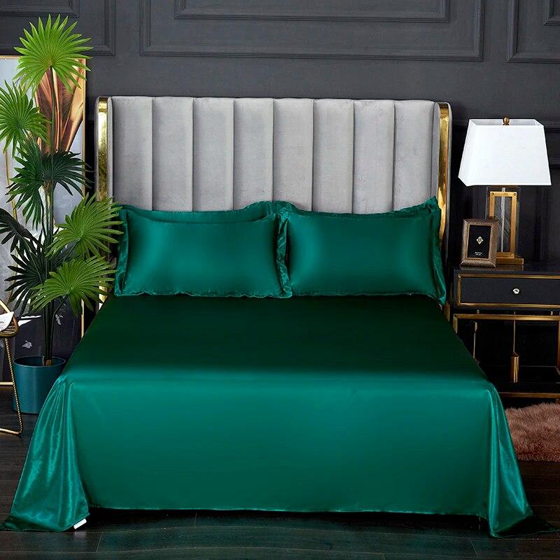 Fashionable Rayon Bed Sheets, Solid Color Single Double Bed And A Comfortable And Cool Mattress Cover 240x270cm /200x230cm.
