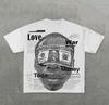 European and American Street LOVE Coin Trendy Brand New Printed T-shirt Gothic High Street Short-sleeved Versatile Crew Neck Top