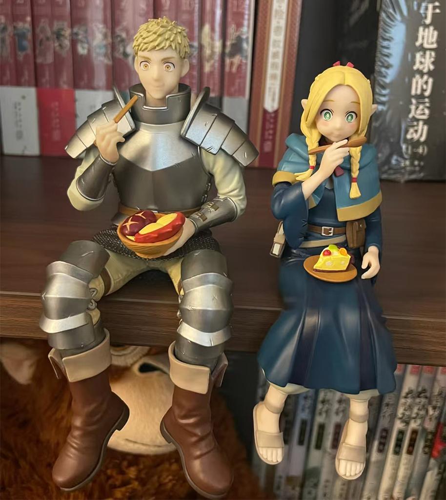 1-2pcs Delicious in dungeon sitting marcille laios toughen figure macaroni cork 13-19cm table car ornaments anime model gifts