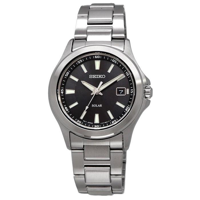 Seiko Solar Quartz Watch SBPN067 Silver Black Men's