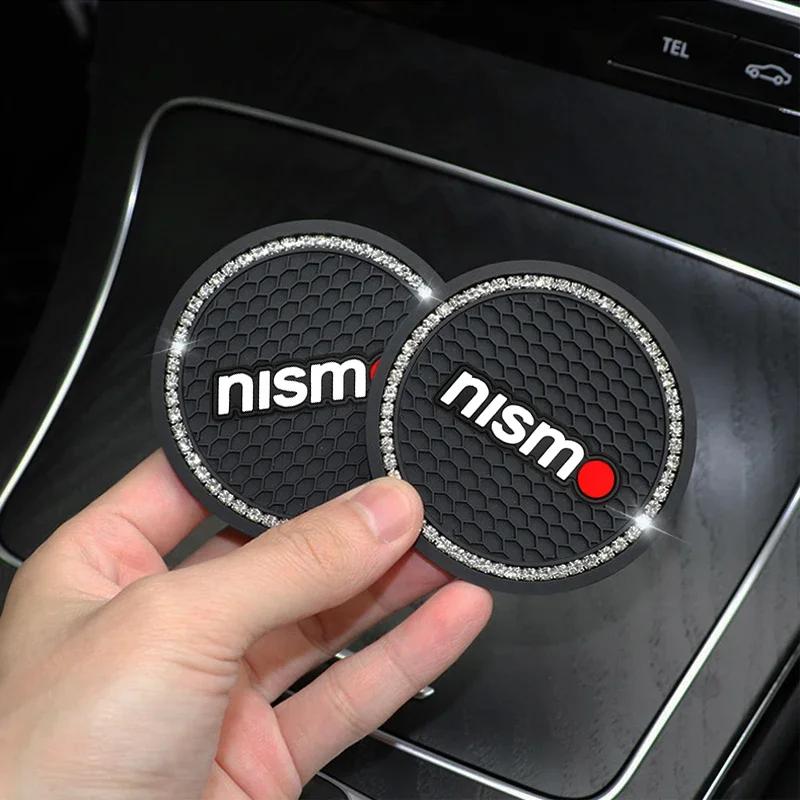1/2 szt. Samochodowy podkładka pod kubek z cyrkoniami, antypoślizgowa podkładka do Nismo Nissan Qashqai Juke X-Trail Patrol Navara Tiid Akcesoria