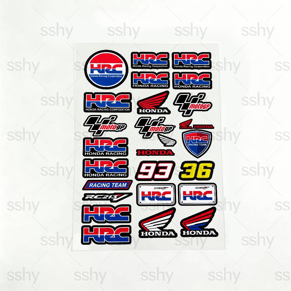 FOR HONDA HRC H WING Waterproof Reflective Motorbike Stickers Easy Peel Removable Decals for Motorcycle Car