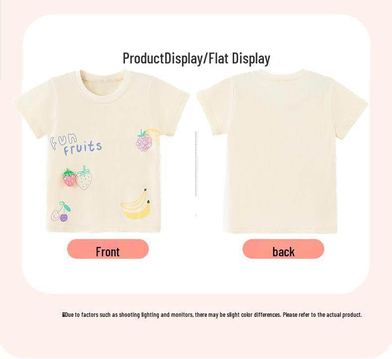 Summer Strawberry Print Toddler Girls' Short Sleeve T-shirt