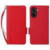 For OnePlus Nord CE5 5G/Ace 5 Racing 5G Case with Wrist Strap Litchi Texture PU Leather Wallet Phone Cover