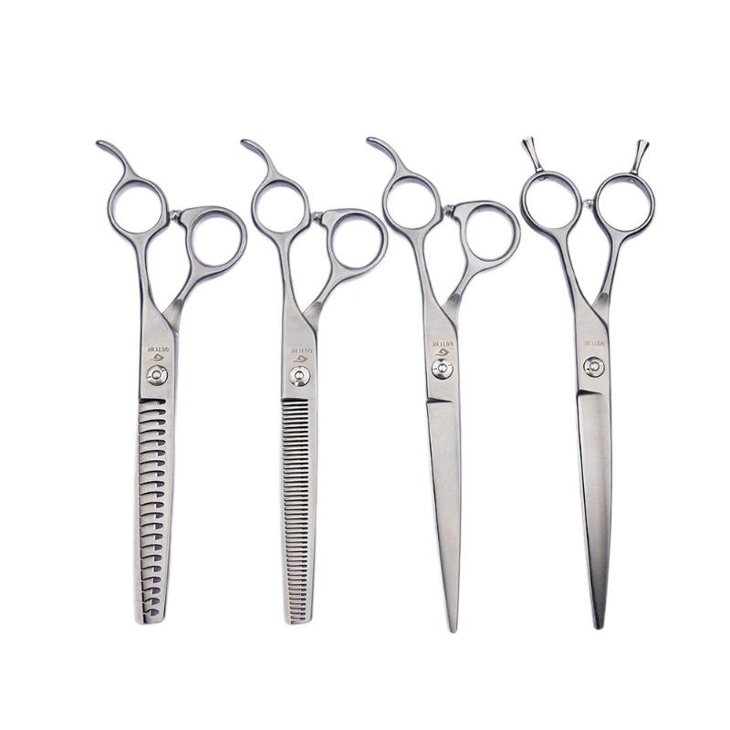Professional Pet Grooming Scissors Set: Tooth, Curved, Straight, Thinning, Rounding