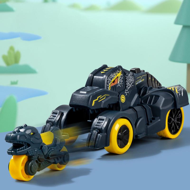 New Dinosaur Tank Inertia Glide Ejection Car Simulation Shape Boy Girl Parent-child Interactive Educational Toy White