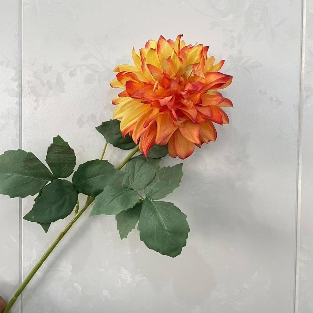 

Handmade Craft Artificial Dahlia Flowers 64cm Length Silk Fake Flowers Floral Festival Party Supplies Bridal Bouquet оранжевый