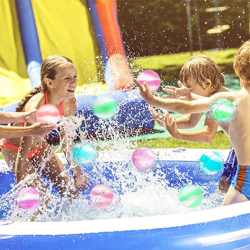 Reusable Water Balloons Refillable Water Balloon Quick Fill Self Sealing Water Bombs Splash Balls Outdoor Swimming Pool Game