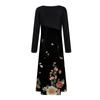 Rochie de damă, lejeră, cu decolteu în V, cu mâneci lungi, imprimeu Rochie largi și supradimensionată