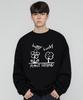 GRAVER [Unisex] Drawing Happy Lucky Smile Sweatshirt_Black