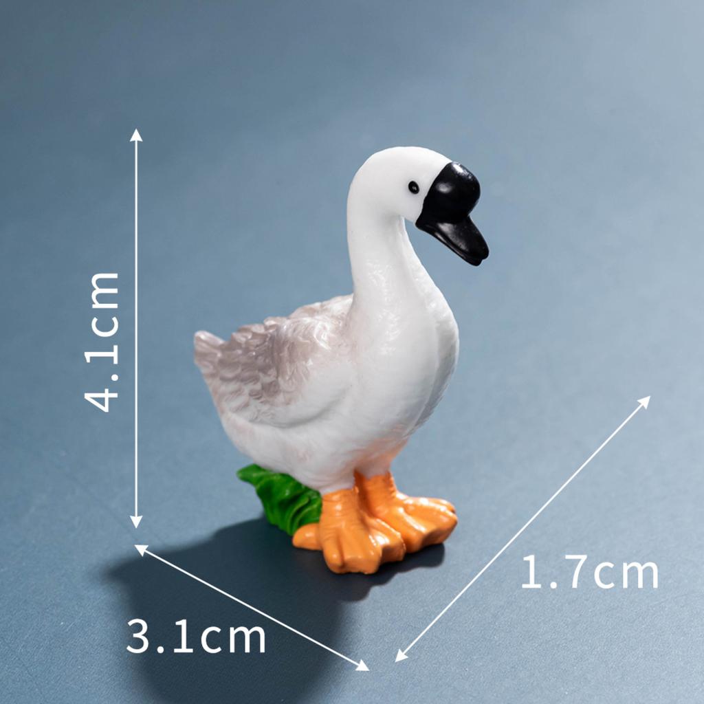 Miniature Garden Figurine Small Duck Model Resin Decorative Ornament for DIY Terrarium Desktop Car Accessories Indoor Outdoor Decoration