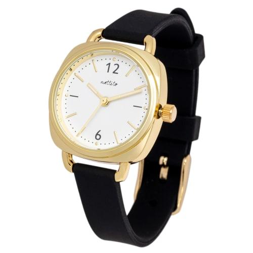 Fieldwork Women's Analog Watch with Silicone Strap, Sicilin Gold, MKS2513-5, Black