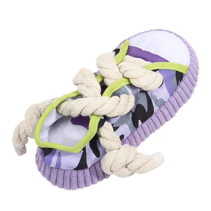 

1PC Dog Toys Shoes Pet Cotton Rope Slippers Sound Making Toys Teeth Cleaning Built-in BB Airbag Round Ball Bell Various