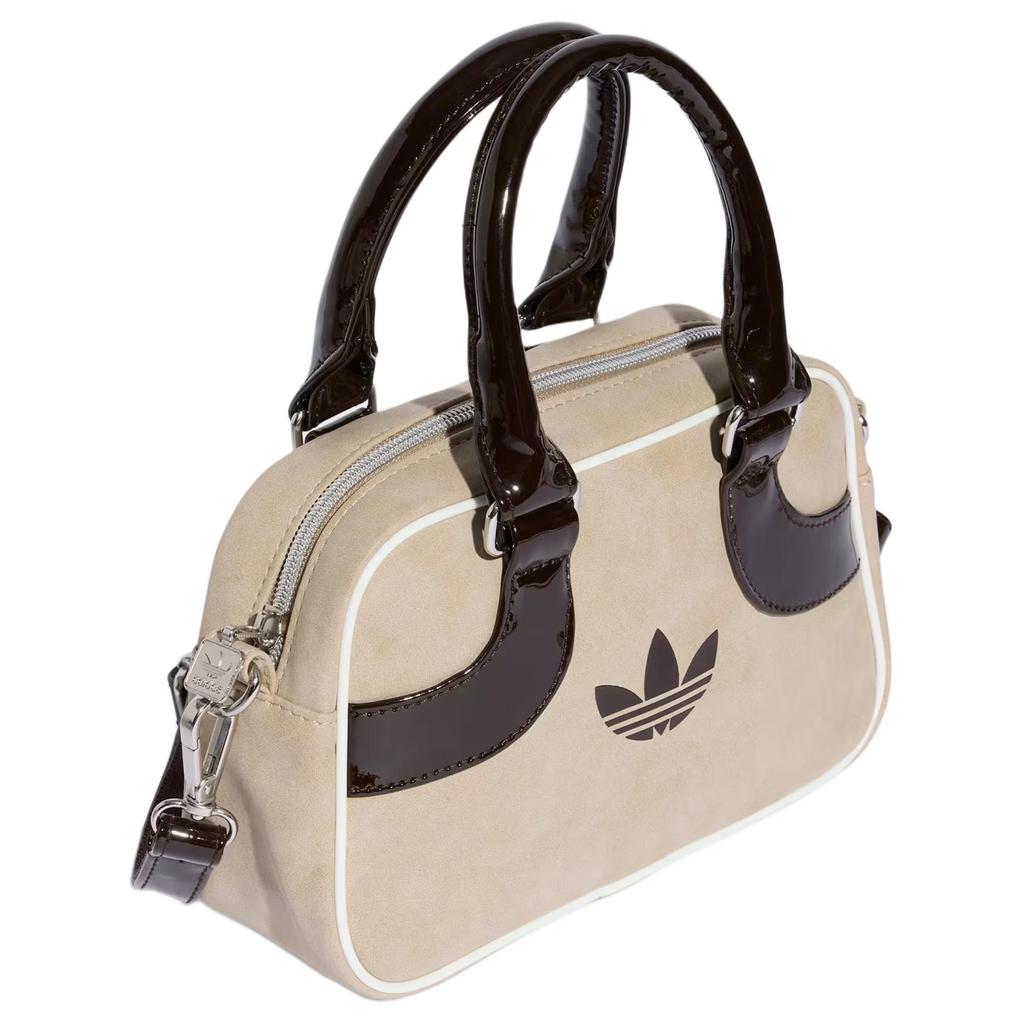 Adidas Originals 2.5L Logo Print Zipper Bowling Bag Women Bags Brown JV7870