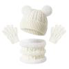 3Pcs/Set Winter Knitted Hats Scarfs Warm Bonnet Gloves Kits Children Scarf Hat Gloves Set  Outdoor