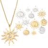 2pcs/lot Stainless Steel Retro Pendant Gold Color Sun Flower Moon Shape Charms For DIY Crafts Necklace Earrings Gift Accessories