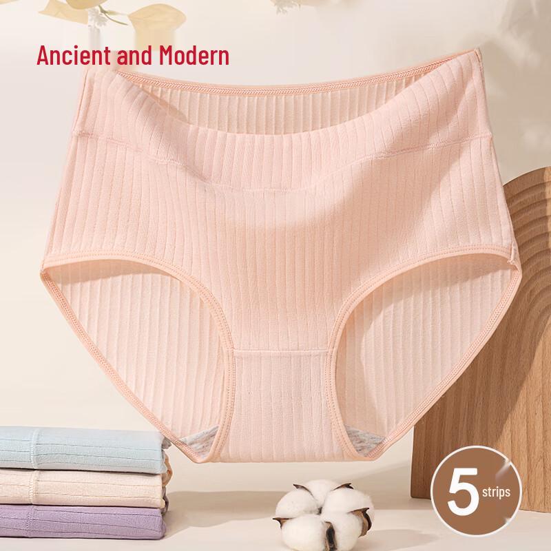 GUJIN Women's High-Waist Cotton Tummy Control Briefs (5-Pack)