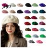Französischer Stil Malerhut Damen Baskenmütze, Wollmischung Künstler Retro Vintage Hutmütze, Einfarbig Gemütlich für Herbst Winter Weiche Textur