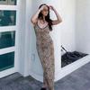 Spring Fashion Women's Dress Socialite Ethos Elegant Slim Leopard Print Halter Dress