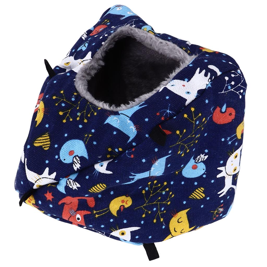 Ciepłe wiszące gniazdo dla papugi, pogrubione, wiszące, oszczędzające miejsce, pluszowy namiot dla ptaków z haczykami dla wiewiórki, papugi