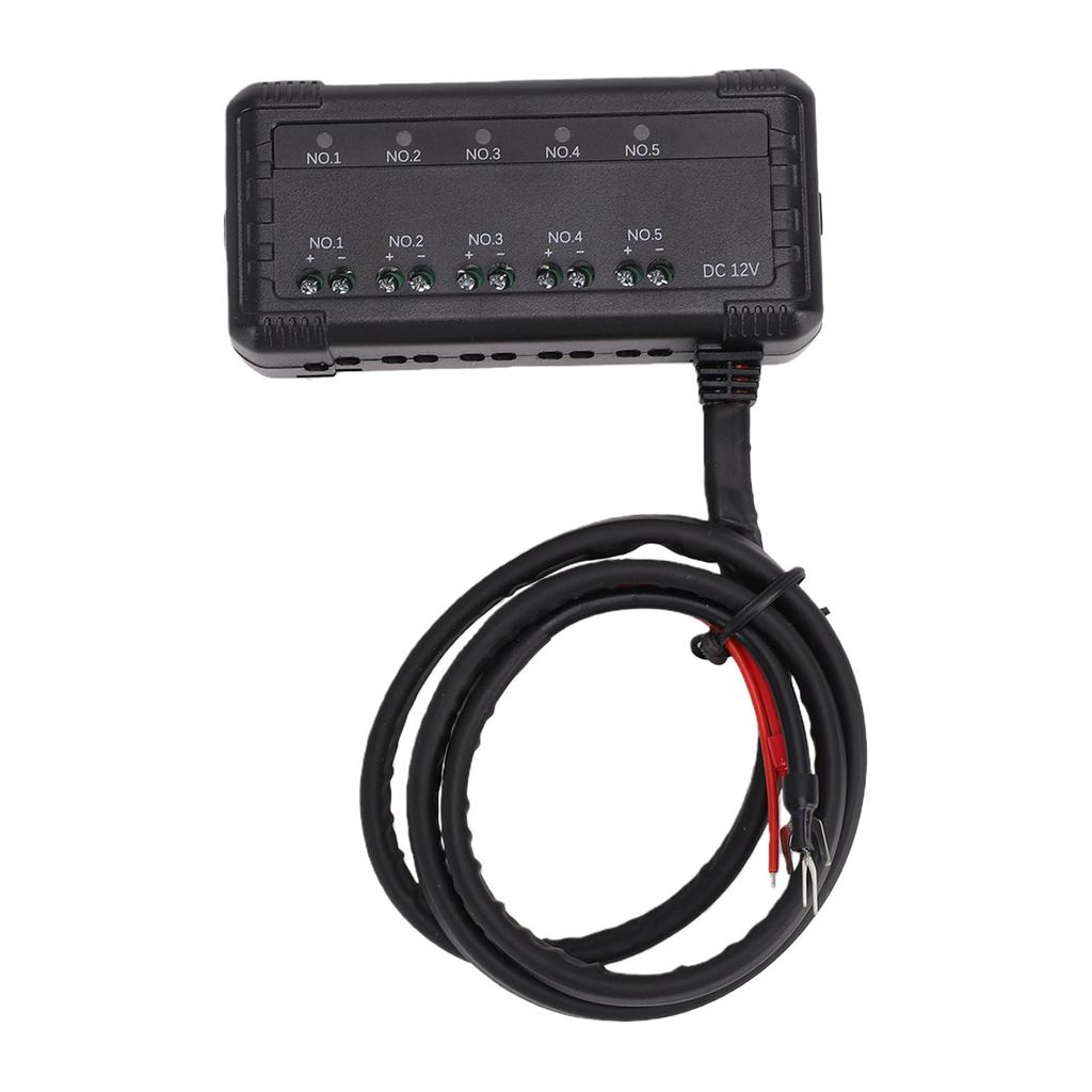 Motorfietszekeringkast 20A Laagprofiel Klemblokhouder met LED-indicator 5 Circuits Bescherming Batterijrelais voor