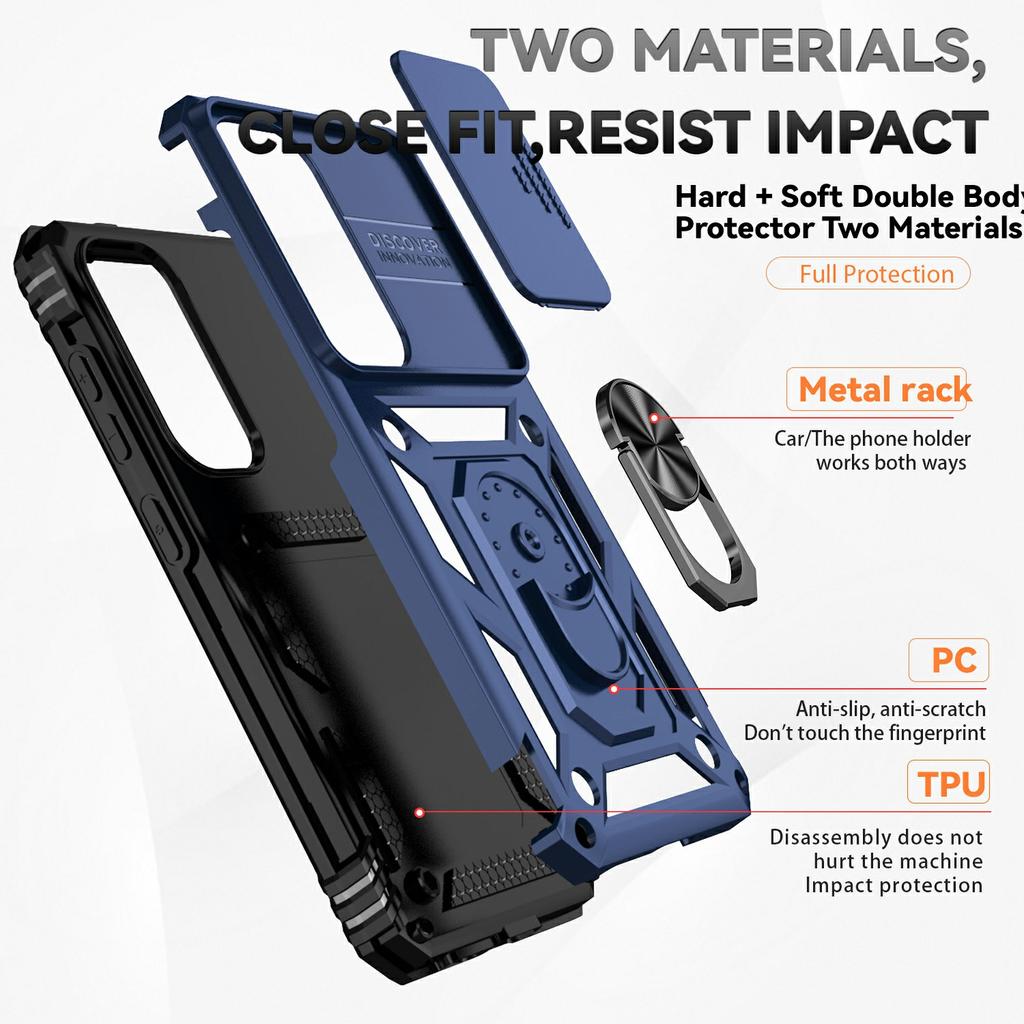 For Samsung Galaxy S25 Case PC + TPU Phone Cover Lens Ultimate Protection Kickstand