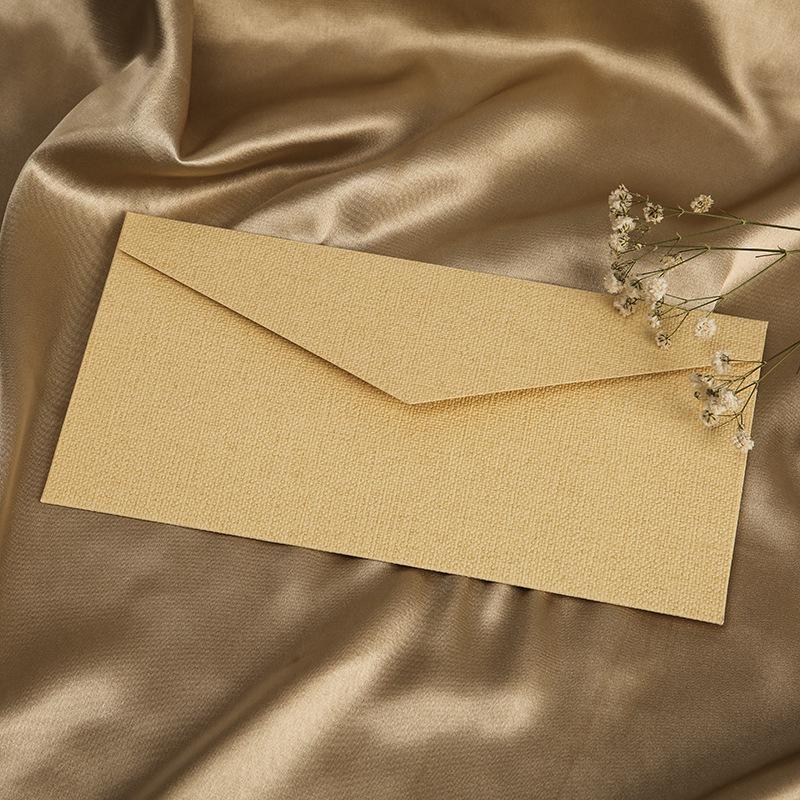 Linen Envelope Letter Paper Set No. 5: Western Retro Love Letter & Wedding Invitation Stationery with Handwritten Sealing Wax.