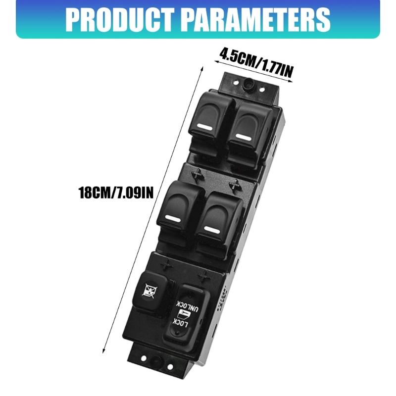 Car Door Glass Button Panel Window Switches for Great Wall Driver Repair, Black ABS Housing, Four Button Layout, Part 3746500-K80-0089 for Daily Car