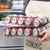 2 Tier Refrigerator Organizer Bins Soda Rolling Can Dispenser Beverage Holder Clear Food Drink Storage Holder Kitchen Accessorie