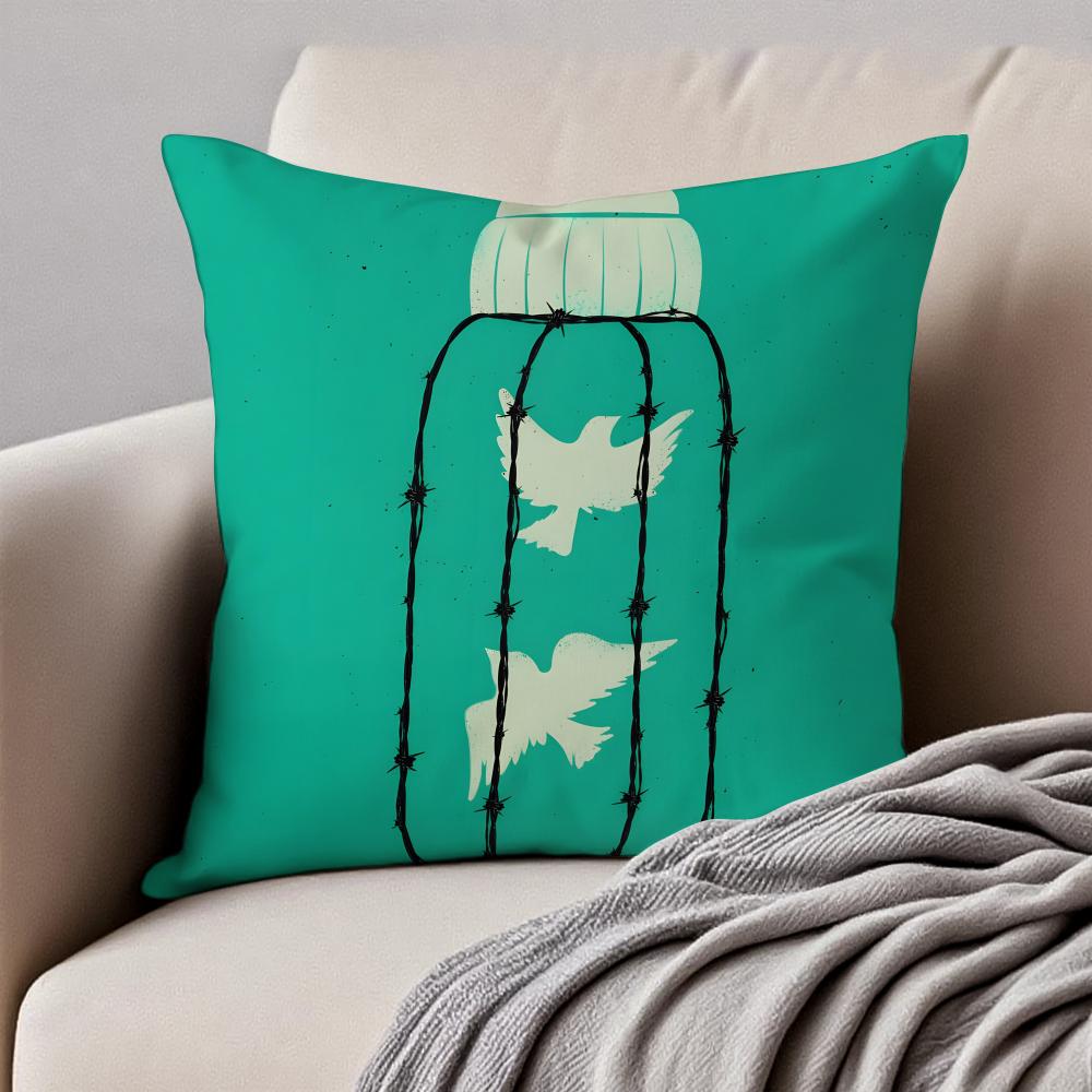 Epic Profound WWar And Peaces Cushion Cover Pillowcase Antidustmite Invisible Zipper Short Plush Sofa Cushion