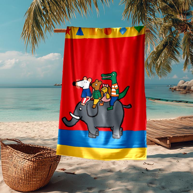 Ultra Soft Beach Towel with Maisy Mouse Theme,Ideal for Pool,Camping, Diving,Perfect Travel Essential, Vibrant Beach Towel.