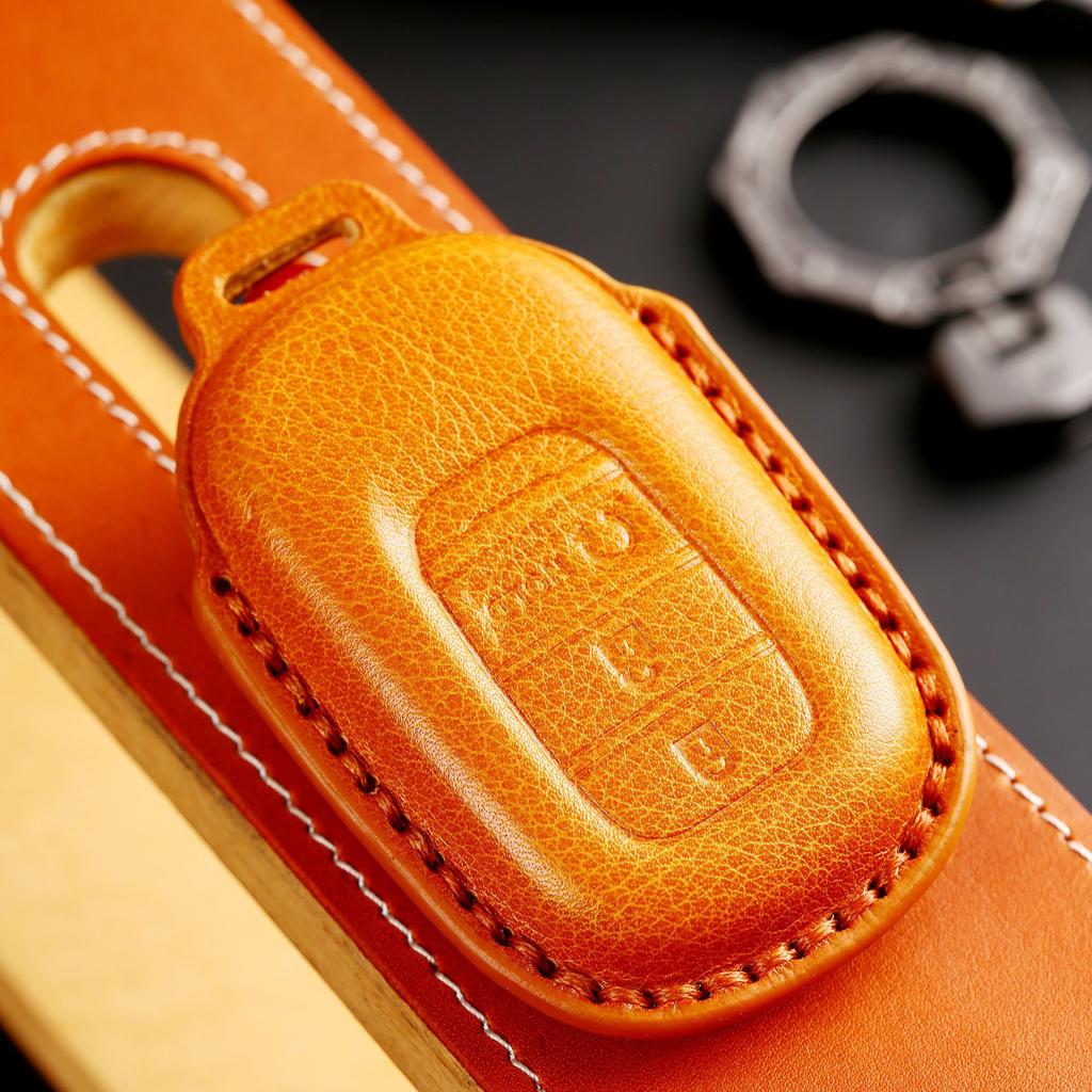 Genuine Leather Auto Key Fob Cover Case Housing Fit For Honda Civic 11Th Gen Accord Vezel Freed Pilot Zrv Ens1 Hrv Crv Auto Accessories