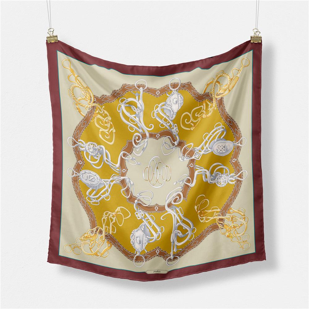 New Brand Design Chain Printed Silk Scarf Fashion Women Scarf Small Square Scarves Head Scarf Neck Tie Band Neckerchief