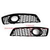 Honeycomb Bumper Front Fog Light Grill Grille Cover 8P0807682D 8P0807681D Fit A3 8P 2009-2013