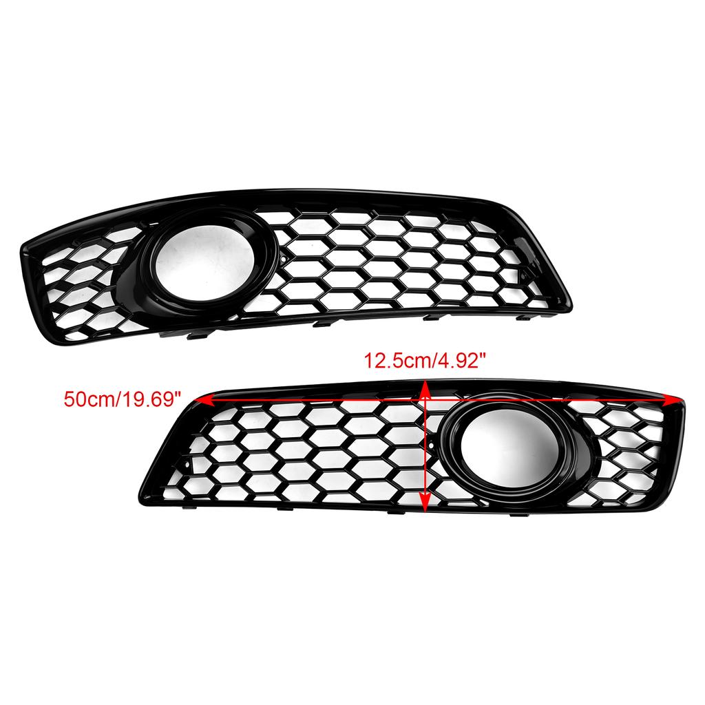 Honeycomb Bumper Front Fog Light Grill Grille Cover 8P0807682D 8P0807681D Fit A3 8P 2009-2013