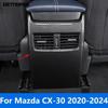 For Mazda CX-30 CX30 - 2024 Carbon Fiber Armrest Box Rear Air Vent Outlet Cover Trim Interior Accessories Car Styling